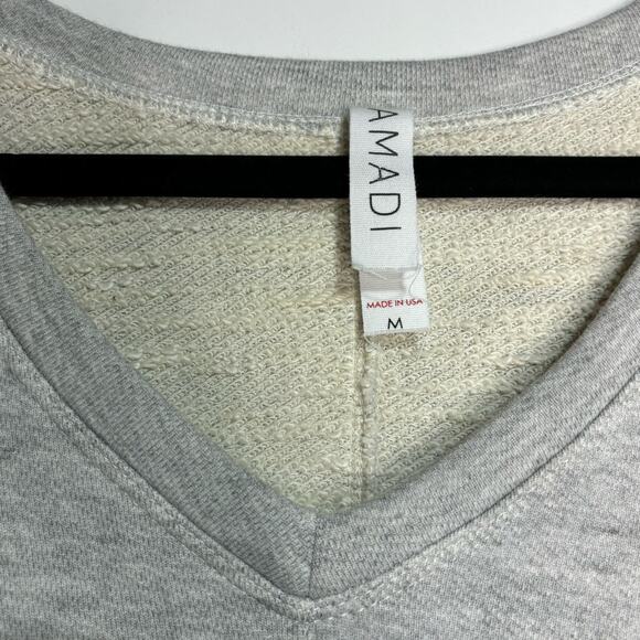 Anthropologie Amari Nutcracker French Terry Sweatshirt V Neck Sweater Gray M - Picture 6 of 10
